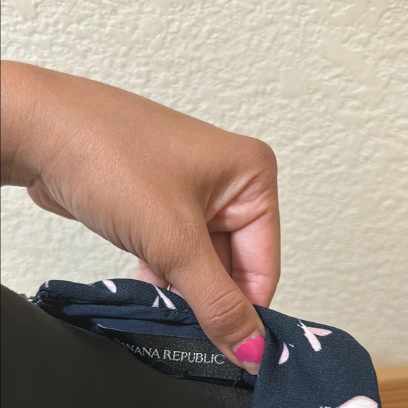 Banana Republic Navy Patterned Midi Dress Size 8 - Picture 5 of 9